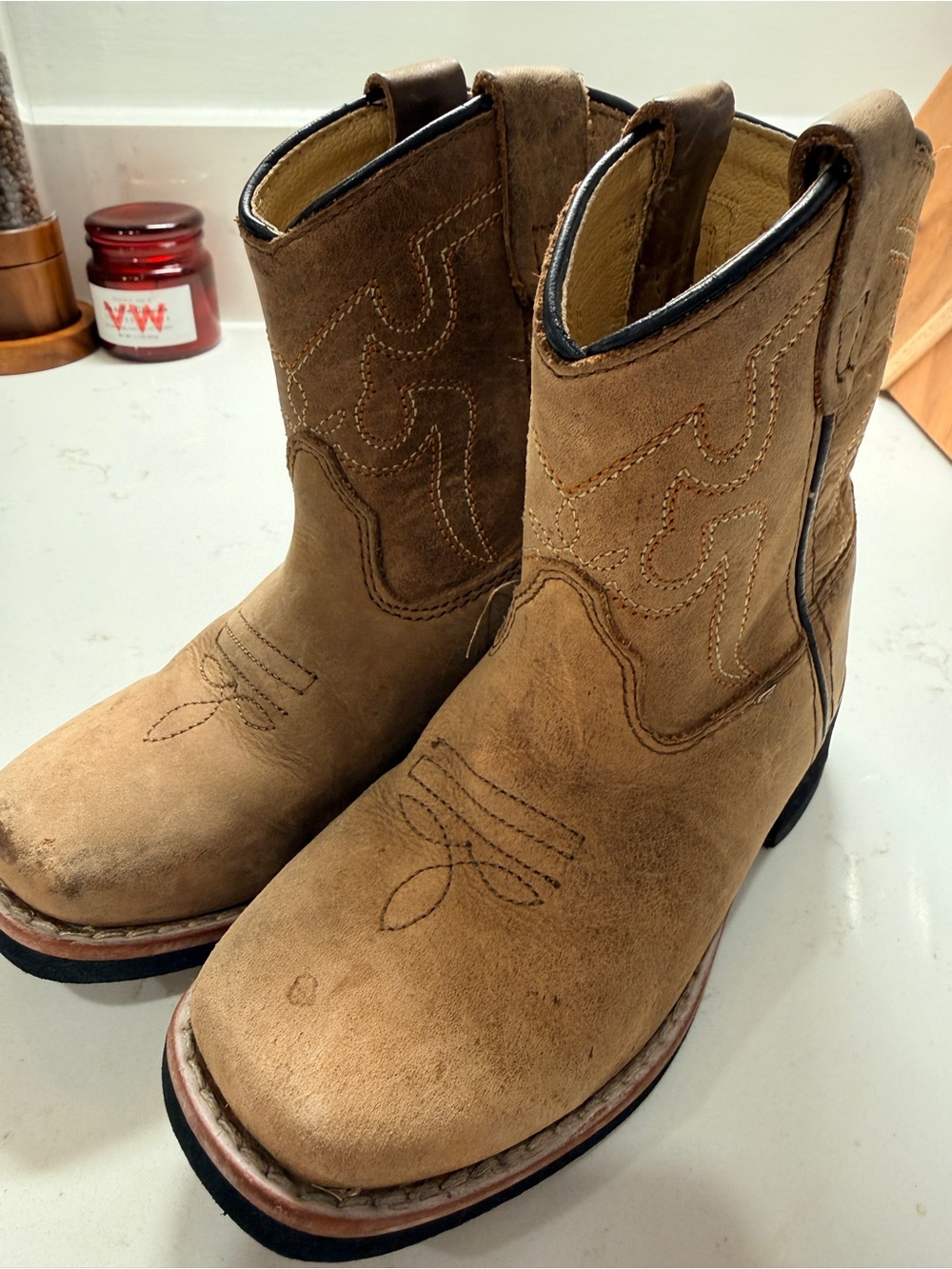Smoky Mountain Leather Square Toe Western Cowboy Boots Toddler 8